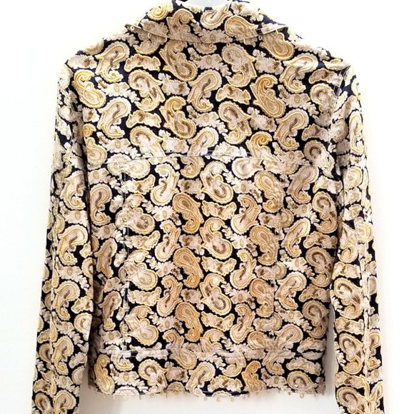 SOLD Armani Jeans Beaded Trucker Jacket Cropped - Picture 6 of 7